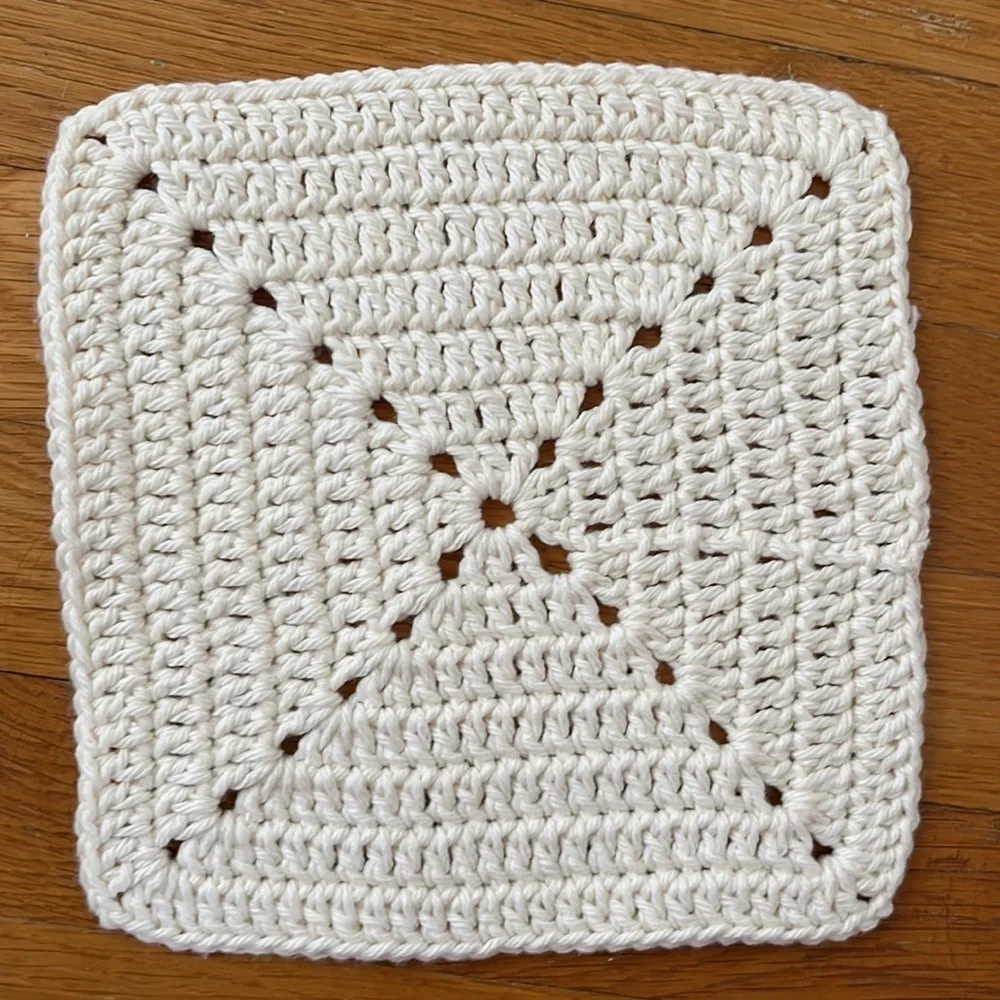 Set of 2 Handmade Crochet Ivory / Cream pot holders / doilies vintage